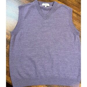 Turnbury extra fine merino wool sweater vest.  Heather purple men's size Large